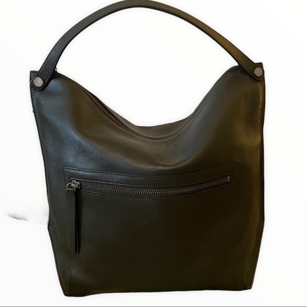 Ecco Black Leather Tote Bag